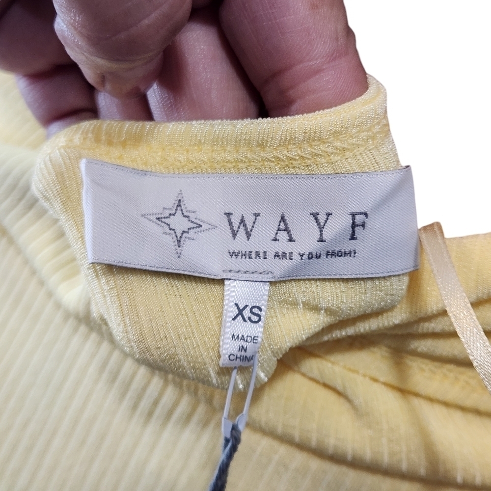 Nordstrom Wayf NWT Yellow Halter Scrunched Leg Fitted Dress Sz XS - Picture 11 of 11